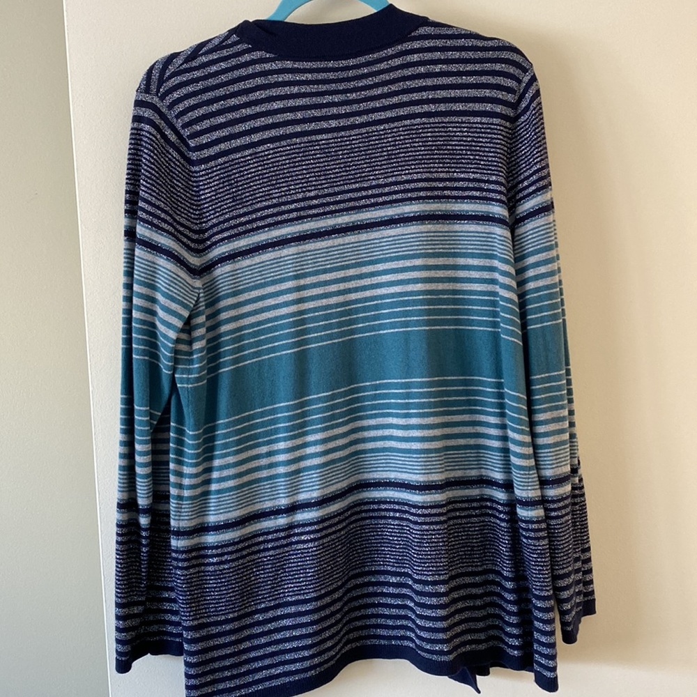 Beautiful Talbots Striped Open Front Cardigan Swe… - image 3